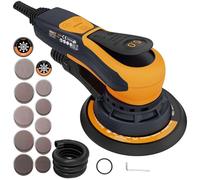 MAXXT Levigatrice orbitale senza spazzole 350W, disco-150&125mm, Levigatrice rotorbitale 5.0 connessione a tre nuclei, 4000-10000RPM (6 velocità regolabili) 20 fogli di carta vetrata