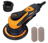 MAXXT Levigatrice rotorbitale senza spazzole 150 mm, 350W, Levigatrice orbitale da 5.0 mm con connessione a tre nuclei, Freno automatico-2s, 6 velocità regolabili e inclusi 10 fogli di carta vetrata