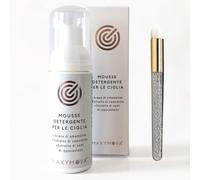 MAXYMOVA mousse detergente struccante ciglia e viso, 170 ml con pennellino omaggio, schiuma delicata per extension ciglia, rimuove make-up e impurità, Made in Italy