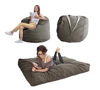 MAXYOYO - Poltrona a sacco, poltrona convertibile che si trasforma da poltrona in letto; grande divano con morbido rivestimento in microfibra, perfetta per il salotto o per giocare, grigio antracite,