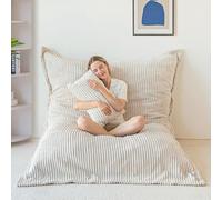 MAXYOYO Pouf Gigante, Fodera Sfoderabile in Morbido Velluto a Coste, Grande Cuscino da Pavimento con Soffice Imbottitura in Schiuma, Bean Bag per Adulti e Coppie