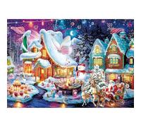 MAXZN Puzzle natalizio da 2000 pezzi per adulti, puzzle per adulti 2000 pezzi, fantasia invernale Babbo Natale, pupazzo di neve, farfalle, cervi, puzzle impegnativo, perfetto per serate di gioco, 99,1