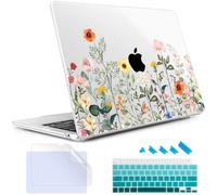 May Chen Compatibile con M4 MacBook Air 15 pollici custodia 2025 2024 2023 A3241 A3114 A2941 M3 M2 con display Retina liquido e Touch ID, cover rigida in plastica, fiori primaverili