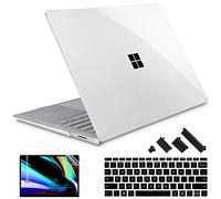 May Chen Custodia per PC portatile Microsoft Surface da 13,5" 2/3/4/5 con poggiapolsi Alcantara Modello 1769 1867 1958 1959 (2018-2022), custodia rigida in plastica con copertura per tastiera + protezione schermo, trasparente