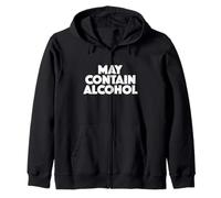 May Contain Alcohol Funny Party Outfit Drinking Quote Saying Felpa con Cappuccio