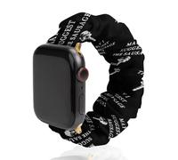 May L Suggest The Sausage Scrunchie Cinturino morbido elastico di ricambio compatibile con Apple Watch, 42mm/44mm, Acciaio inossidabile, Nessuna pietra preziosa