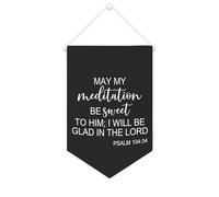May My Meditation Be Sweet to Him; I Will Be Glad in The LORD - Striscione in tela motivazionale da appendere alla parete, striscione decorativo da parete per la casa, per soggiorno, camera da letto