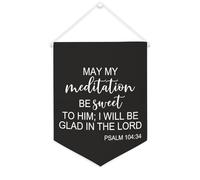 May My Meditation Be Sweet to Him; I Will Be Glad in The LORD - Striscione in tela motivazionale da appendere alla parete, striscione decorativo da parete per la casa, per soggiorno, camera da letto