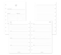 MAY PAPER CO. Agenda settimanale 2026/2027, con data settimanale su 2 pagine, a righe orizzontali, formato mezza lettera, luglio 2026 - giugno 2027, inserto di ricarica per planner