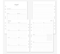 MAY PAPER CO. Ricarica per agenda settimanale 2026, formato A5, settimana su due pagine, per agenda Filofax A5 e LV GM a 6 anelli (settimanale con tracker)