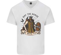 May The Norreno Be With You Divertente Viking Uomo Scollo A V Cotone T-Shirt