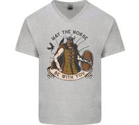 May The Norreno Be With You Divertente Viking Uomo Scollo A V Cotone T-Shirt