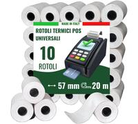 MAYA 10 Rotoli POS in Carta Termica 57Mm X 20Mt - Alta Qualità, Universali, Comp