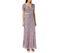 Maya Deluxe Abendkleid Pailletten Maxi Abendkleid Elegant für Hochzeit V-Ausschnitt A-linien-schnitt Brautjungfernkleid, Vestito da Damigella d'Onore da Donna, Moody Lilac,