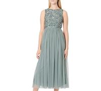 Maya Deluxe Abito Midaxi Impreziosito Vestito per Damigella d’Onore, Verde Nebbia, 52 Donna