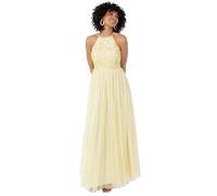 Maya Deluxe Womens Ladies Bridesmaid Maxi Dress Halter Neck Sequin Embellished Prom Graduation Wedding, Vestito per Damigella d’Onore Donna, Lemon,