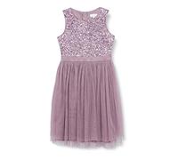 Maya Deluxe Midi Dress for Girls Sequins Embellished Party Tutu Bridesmaids Wedding with Belt Bow Vestito, Moody Lilla, 11-12 Anni Bambine e Ragazze