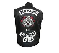 Maya MC JD Pardo Northern Cali Ezekiel Reyes Nero Biker Gilet In Vera Pelle, Pelle sintetica., L