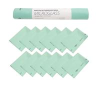 Maya Panno MICROGLASS con Petaglio. Speciale per Stoviglie e Vetro. Non Lascia Segni. Altamente Assorbente e ad Asciugatura Rapida. 100% Microfibra. Rotolo da 12 Unità (Verde)