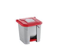 Maya Professional Tools 09104 Pattumiera con pedale e secchio interno, 30 L, rosso