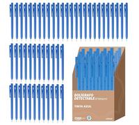 Maya Professional Tools ST1EV221C-2/2 Penna rilevabile in metallo e raggi X, inchiostro normale, con clip, 50 unità, corpo blu, inchiostro blu