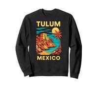 Maya Ruins Beach Tulum Messico Vintage Mens Coastal Living Felpa