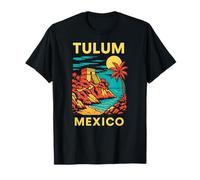 Maya Ruins Beach Tulum Messico Vintage Mens Coastal Living Maglietta