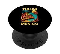 Maya Ruins Beach Tulum Messico Vintage Mens Coastal Living PopSockets PopGrip Adesivo