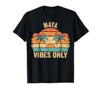 Maya Vibes Only Cute Retro Girls Maya Name Maglietta