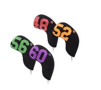 MAYANGYANG Copri Mazza 4/10 Pezzi Copri Ferri da Golf Cunei Protezione for Mazza Copricapo da Golf Copricapo da Golf Accessorio da Golf Coprimazze(Wedge Color Black)