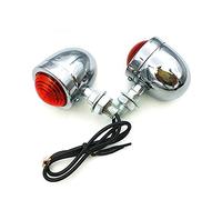 MAYANGYANG Frecce Moto 1 Paio di Coppie Indicatore di Segnale di svolta Moto Luce Amber Ambra Biankeler Feeleggio 12V Bulletto LAMPAGGIO Black Nero Frecce LED Moto(Silver)