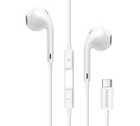 Mayaxess Auricolari USB-C con filo e pulsante di controllo integrato, Bianco