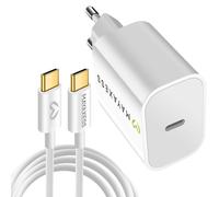 Mayaxess, Caricatore da parete 20W per iPhone 17 con cavo USB-C da 1 m, Bianco
