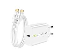 Mayaxess, Caricatore da parete per Galaxy A36 20W + Cavo USB-C 1m, Bianco