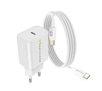 Mayaxess, Caricatore da parete per Galaxy S21 Ultra 20W + Cavo USB-C 1m, Bianco