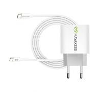 Mayaxess, Caricatore da parete per Galaxy S23 Fe 20W + Cavo USB-C 1m, Bianco