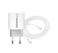 Mayaxess, Caricatore da parete per iPhone 15 Pro Max 20W + Cavo USB-C 1m, Bianco