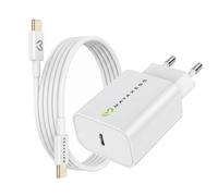 Mayaxess, Caricatore da parete per iPhone 16 Plus 20W + Cavo USB-C 1m, Bianco