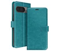 Mayaxess Custodia a libro per Google Pixel 9 Pro Protezione con cinghia a mano, Turchese