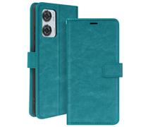 Mayaxess Custodia a libro per Motorola Edge 50 Fusion con cinghia a mano, Turchese