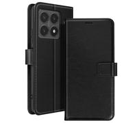 Mayaxess Custodia a libro per Xiaomi 14T Protezione con cinghia a mano, Nero