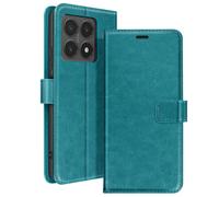 Mayaxess Custodia a libro per Xiaomi 14T Protezione con cinghia a mano, Turchese