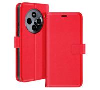 Mayaxess Custodia a libro per Xiaomi Redmi 14C con cinghia a mano, Rosso