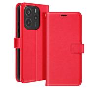 Mayaxess Custodia a Portafoglio con Cordino per Xiaomi Redmi Note 14 4G, Rosso
