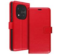 Mayaxess Custodia a Portafoglio con Laccetto per Redmi Note 14 Pro e Pro Plus, Rosso