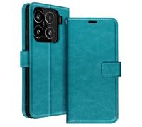 AVIZAR Securecard ss CUSTODIA A LIBRO per Xiaomi 15, Turchese