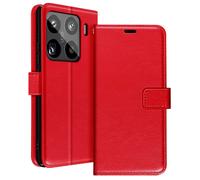Mayaxess, Custodia a Portafoglio con Laccetto per Xiaomi 15 Pro, Rosso