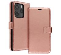 Mayaxess Custodia a Portafoglio con Laccetto per Xiaomi Redmi Note 14 5G, Rosa Champagne