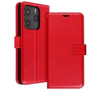 Mayaxess Custodia a Portafoglio con Laccetto per Xiaomi Redmi Note 14 5G, Rosso