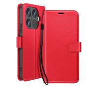 Mayaxess, Custodia a Portafoglio per Xiaomi 17T con Cordino e Supporto, Rosso